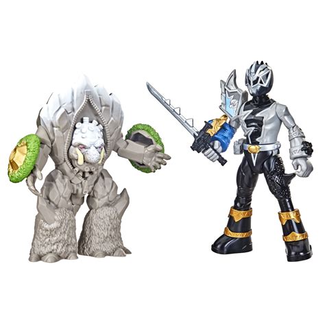 Power Rangers Dino Fury Battle Attackers 2-Pack Black Ranger vs ...