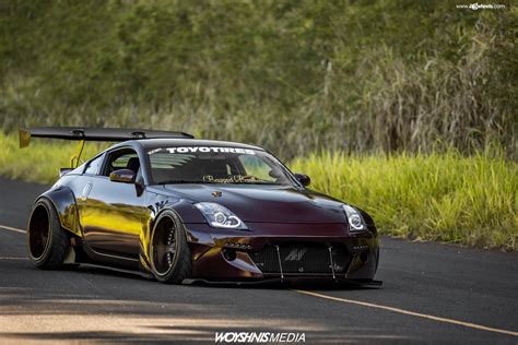 Slammed Track Ready Nissan 350Z with a Wide Body Kit — CARiD.com Gallery