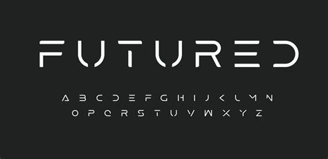 Space Futured alphabet, futuristic font. Cutting-Edge sci-fi minimalist line style letters for ...