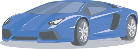 Automobile Clipart-blue lamborghini sports car clipart