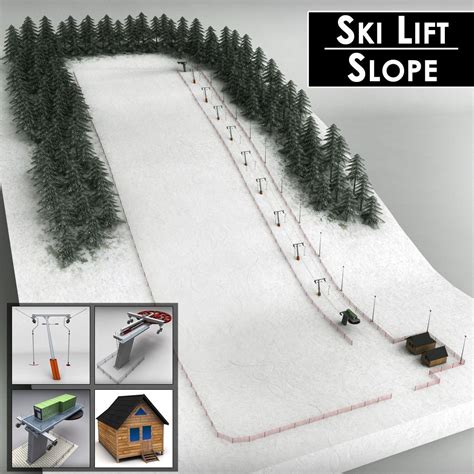 3D Ski Lift Pack Mountains Model - 3D Model Lemax Christmas Village, Lemax Village, Halloween ...