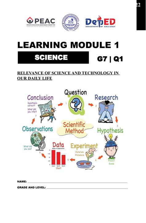 Grade 7 Science Module 1 (Q1) - LEARNING MODULE 1 RELEVANCE OF SCIENCE AND TECHNOLOGY IN OUR ...