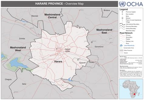 Zimbabwe: Harare Province - Overview Map (as of 26 Oct 2009) - Zimbabwe | ReliefWeb