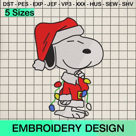 Snoopy and Woodstock Christmas Embroidery Design, Snoopy Christmas House Embroidery Designs ...