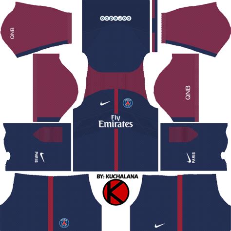 Paris Saint-Germain (PSG) kits 2017/2018 - Dream League Soccer - Kuchalana