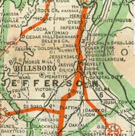 State road map of Jefferson county, MO 1918 | Jefferson county missouri