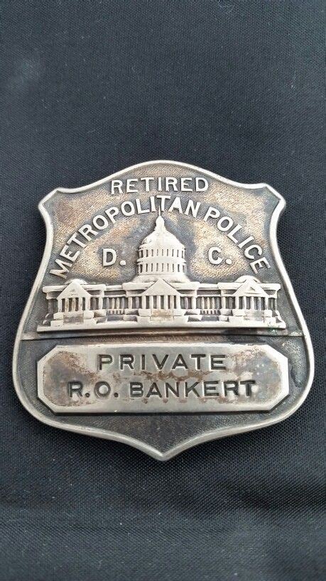 Washington DC Retired Police Badge circa 1930 | Police badge, Badge ...