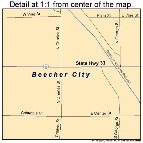 Beecher City Illinois Street Map 1704598