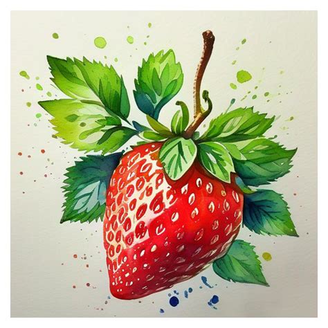 Strawberry drawing watercolor clipart bhuikafal fruit picture | Clipart Nepal