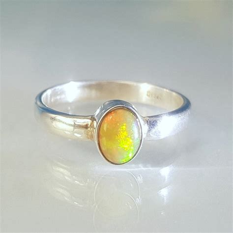 Silver Opal Ring - Etsy