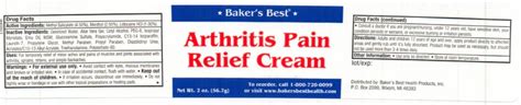 Bakers Best Arthritis Pain Relief (cream) Baker's Best