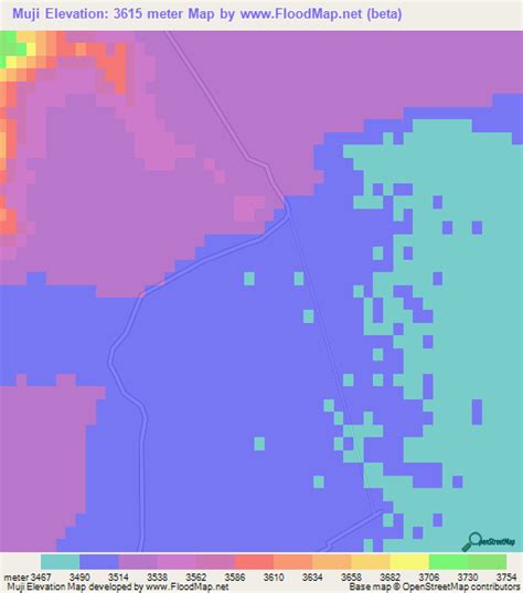 Elevation of Muji,China Elevation Map, Topography, Contour