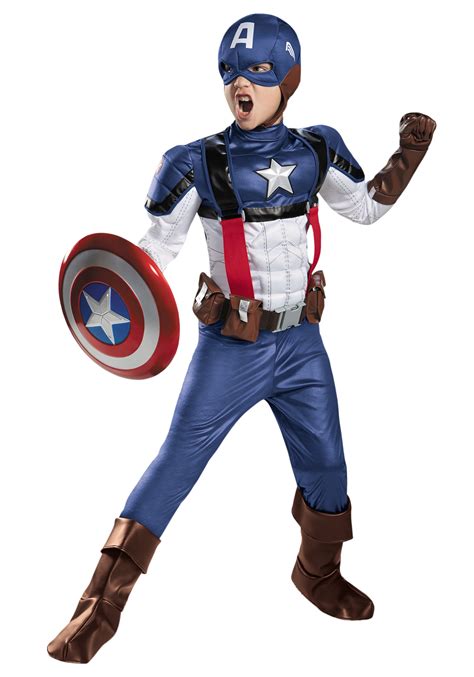 Boys Retro Captain America Prestige Costume - Halloween Costumes