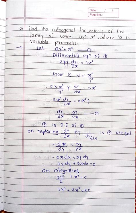 SOLUTION: Orthogonal trajectory , orthogonal trajectories of the family ...