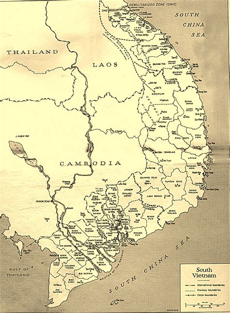 Detailed Map Of South Vietnam 1968