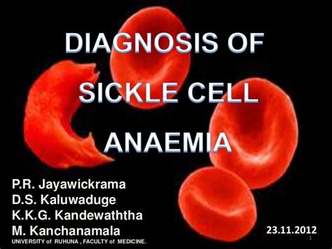 Diagnosis sickle cell anemia