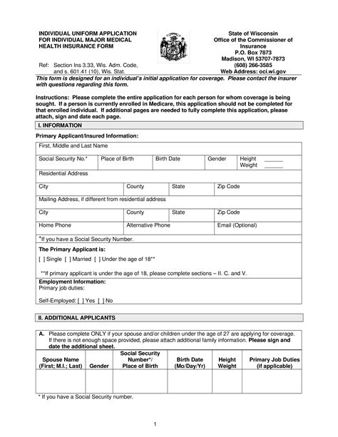 Insurance Application Form | Templates at allbusinesstemplates.com