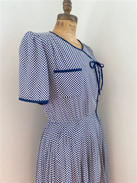 Valentino Vintage Silk Checkered Dress - Etsy