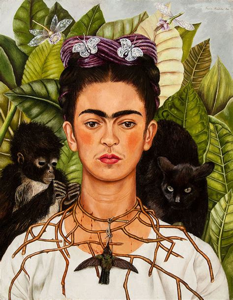 Self-Portrait with Thorn Necklace and Hummingbird by Frida Kahlo: Harry ...