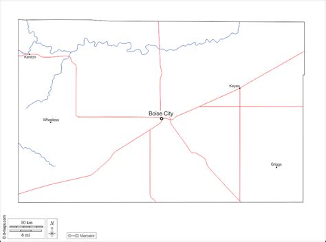 Cimarron County free map, free blank map, free outline map, free base map outline, hydrography ...