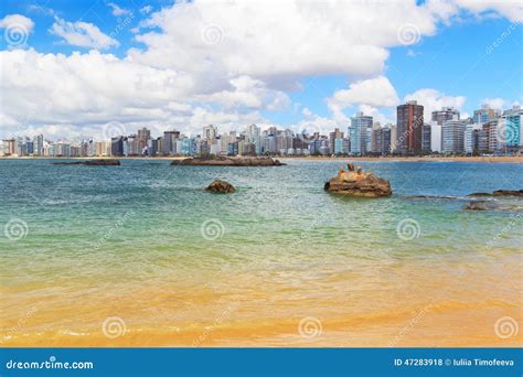 Beach Praia Da Costa, Vila Velha, Espirito Santo, Brazil Stock Photo - Image of tranquil, costa ...