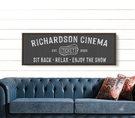 Custom Cinema Sign Personalized Movie Theater Decor With | Etsy in 2021 ...