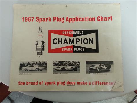 1967 Champion Spark Plug Application Chart | Vintage Ignition