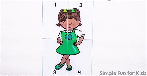 St. Patrick's Day 4-Piece Number Puzzles - Simple Fun for Kids