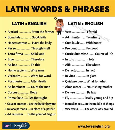 Latin Words: 50 Cool Latin Words and Phrases You Should Know - Love ...