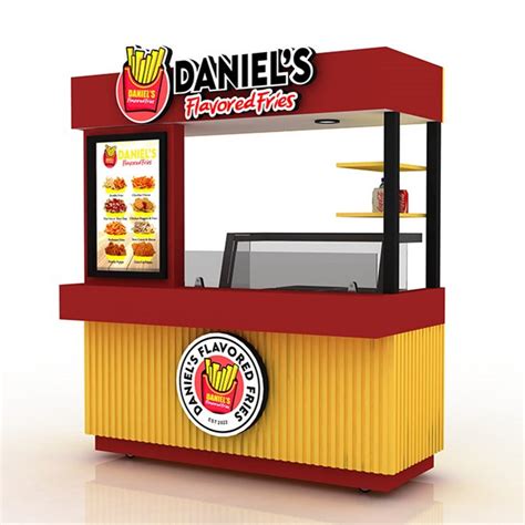 French fries street food cart outdoor fast food booth design