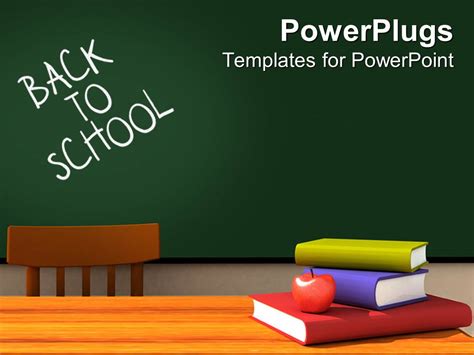 PowerPoint Template: back to school classroom with chalkboard and desk ...