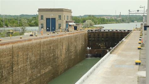 Welland Canal Lock Gates. Two Stock Footage Video (100% Royalty-free ...