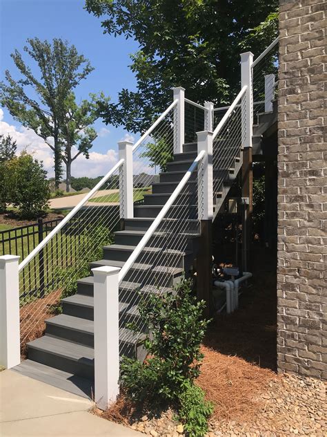 Cable Railing Sleeved Post Stairs | Cable railing, Deck posts, Cable rail