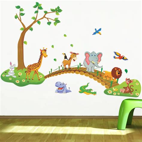 Forest Animal Cartoon kindergarten Wall Stickers For Kids Rooms X010 ...