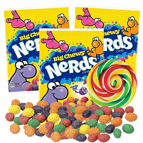 Nerds Big Chewy Gummy Candies, Hard Candy Shell with Soft Center, Assorted Fruit Flavors, Candy ...