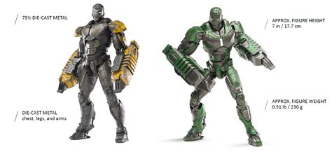 Iron Man Mark 25 Striker & Mark 26 Gamma Diecast Action Figures 1/12 ...