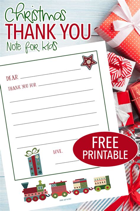 Free Printable Christmas Thank You Notes for Kids | Sunny Day Family