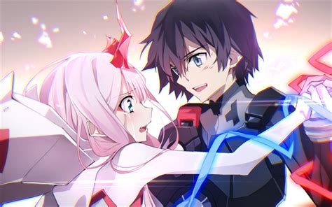 Download wallpapers Zero Two, Hiro, manga, artwork, Darling in the ...