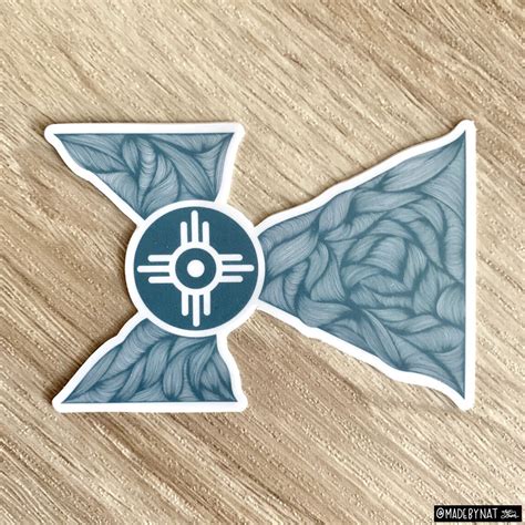 Wichita Flag Sticker Wavy Blue ICT Decal Kansas Gift - Etsy