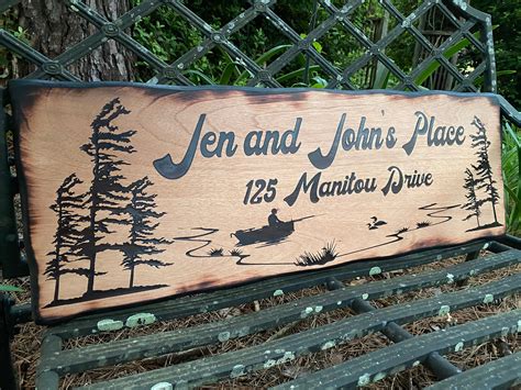 Personalized Lake House Wood Sign Engraved Address Plaque - Etsy