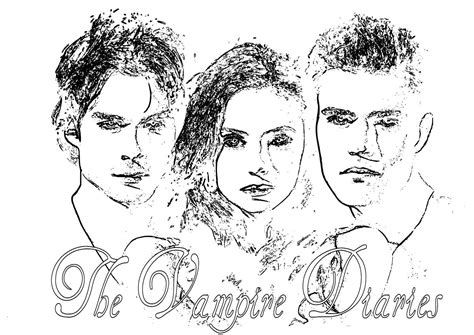 Vampire Diaries Coloring Pages | Coloring pages, Adult coloring pages ...