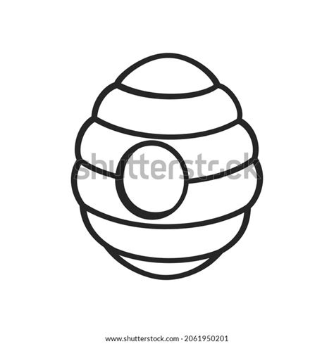 Beehive Line Art Outline Cartoon Clipart Stock Vector (Royalty Free ...