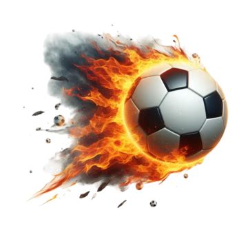 Flying Soccer Ball On Fire Football Transparent Background, Flying Soccer Ball On Fire Football ...