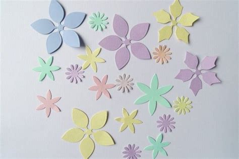 Flower die cut flower cut outs paper flower die cuts pastel etsy – Artofit