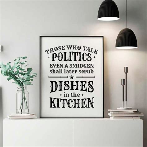 No Politics Sign Printable Holiday Decor Poster Art - Etsy