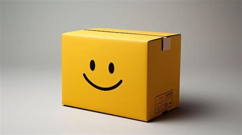 Premium AI Image | blank 3D plain cardboard box with simple smiley face ...