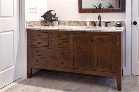 Shaker Style Bathroom Vanities of high-quality in Tiger Maple & Cherry