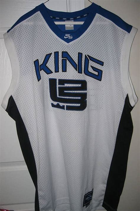 Nike Air King Lebron James #23 Jersey XL Length +4 White Blue Great Shape – RonSusser.com