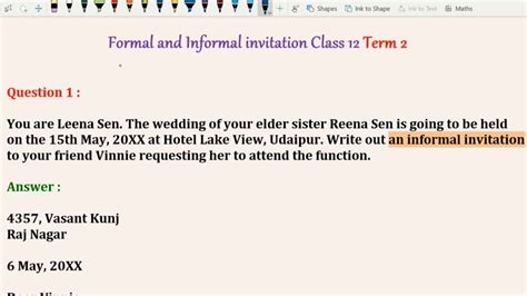 Types Of Invitation Class 12 - Templates Sample Printables