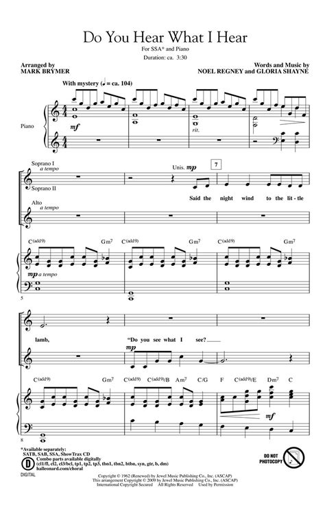 Do You Hear What I Hear Sheet Music by Mark Brymer (SKU: 08749808 ...